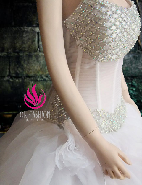 Orifashion HandmadeReal Custom Made Silk Organza Wedding Dress R